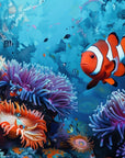 Papier peint animaux - poisson-clown au milieu d'un récif coloré