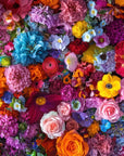 Papier peint fleuri - tapis floral multicolore