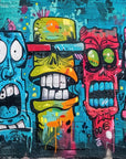 Papier peint pop art - personnages amusants multicolores