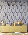 Geometric Wallpaper - Modern Metallic Hexagons