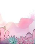 Papier Peint Enfant - Cactus Pastel Et Papillons
