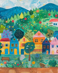 Papier Peint Enfant - Village Coloré Joyeux