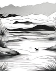 Papier Peint Animaux - Chien Dans L’eau Noir Et Blanc