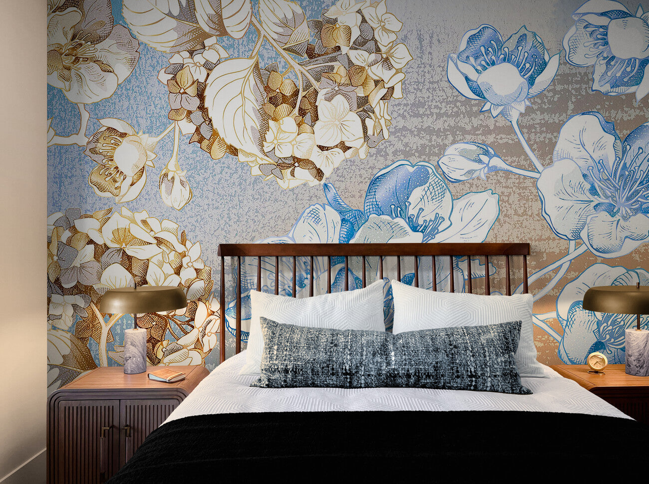 Papier Peint Floral - Fleurs en Aquarelle