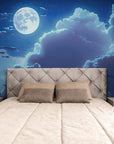 Papier Peint Illustration - Nuages Et Lune