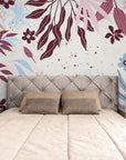 Papier Peint Floral - Bleu Et Rose Délicat