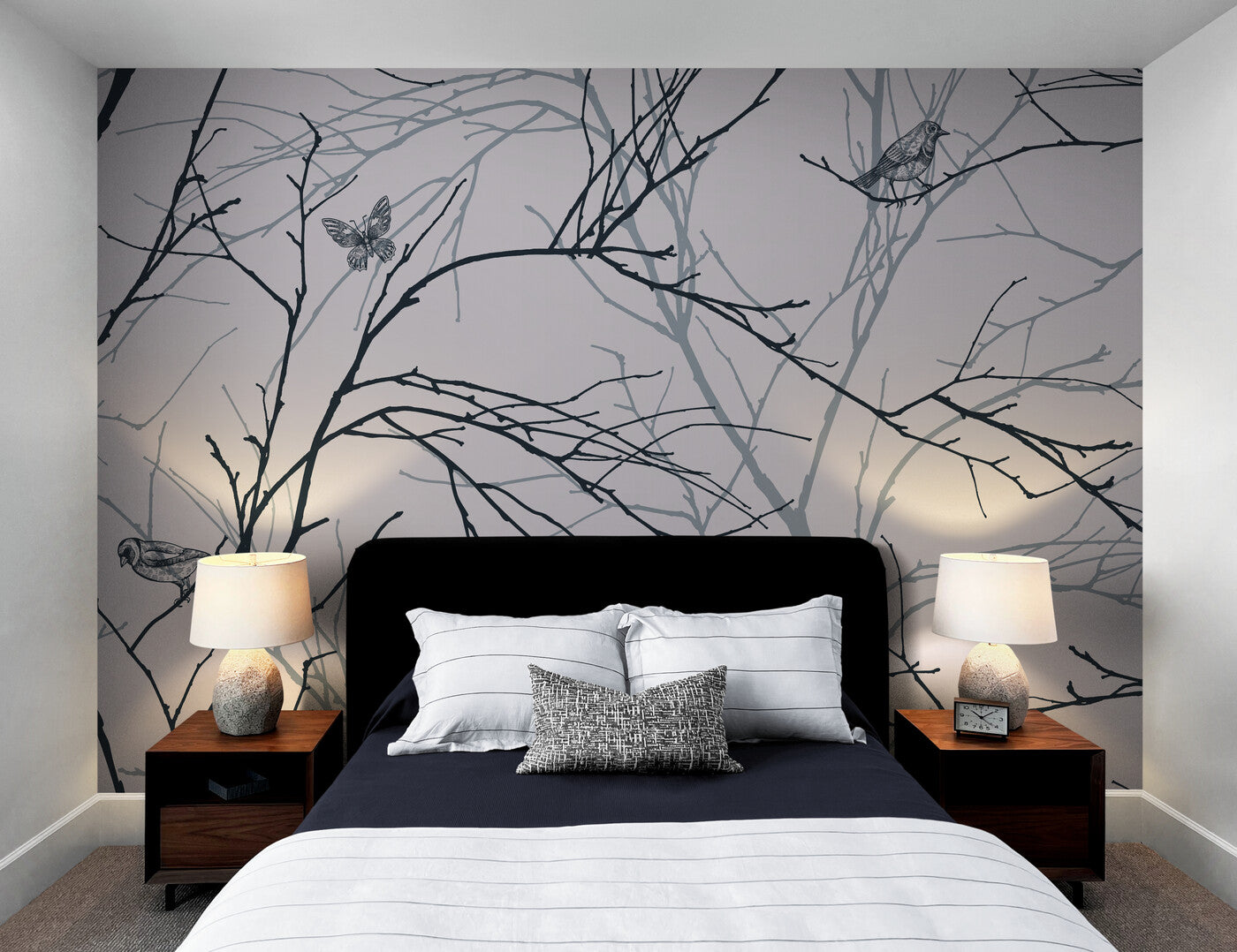 Forest Wallpaper - Winter Branches and Birds