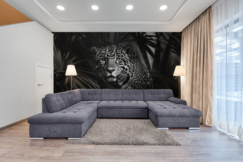 Papier Peint Tropical - Tigre Noir Et Blanc