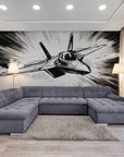 Papier Peint Art & Déco - Avion De Chasse Noir Et Blanc