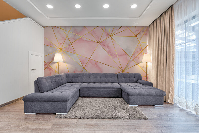 Papier Peint Design - Motifs Géométriques En Marbre