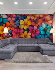 Papier Peint Art & Déco - Fleurs Multicolores