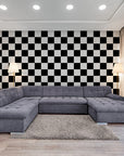 Papier Peint Art & Déco - Damier Noir Et Blanc