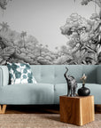Papier Peint Noir Et Blanc - Paysage Tropical
