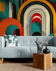 Papier Peint Abstrait - Arches Colorées