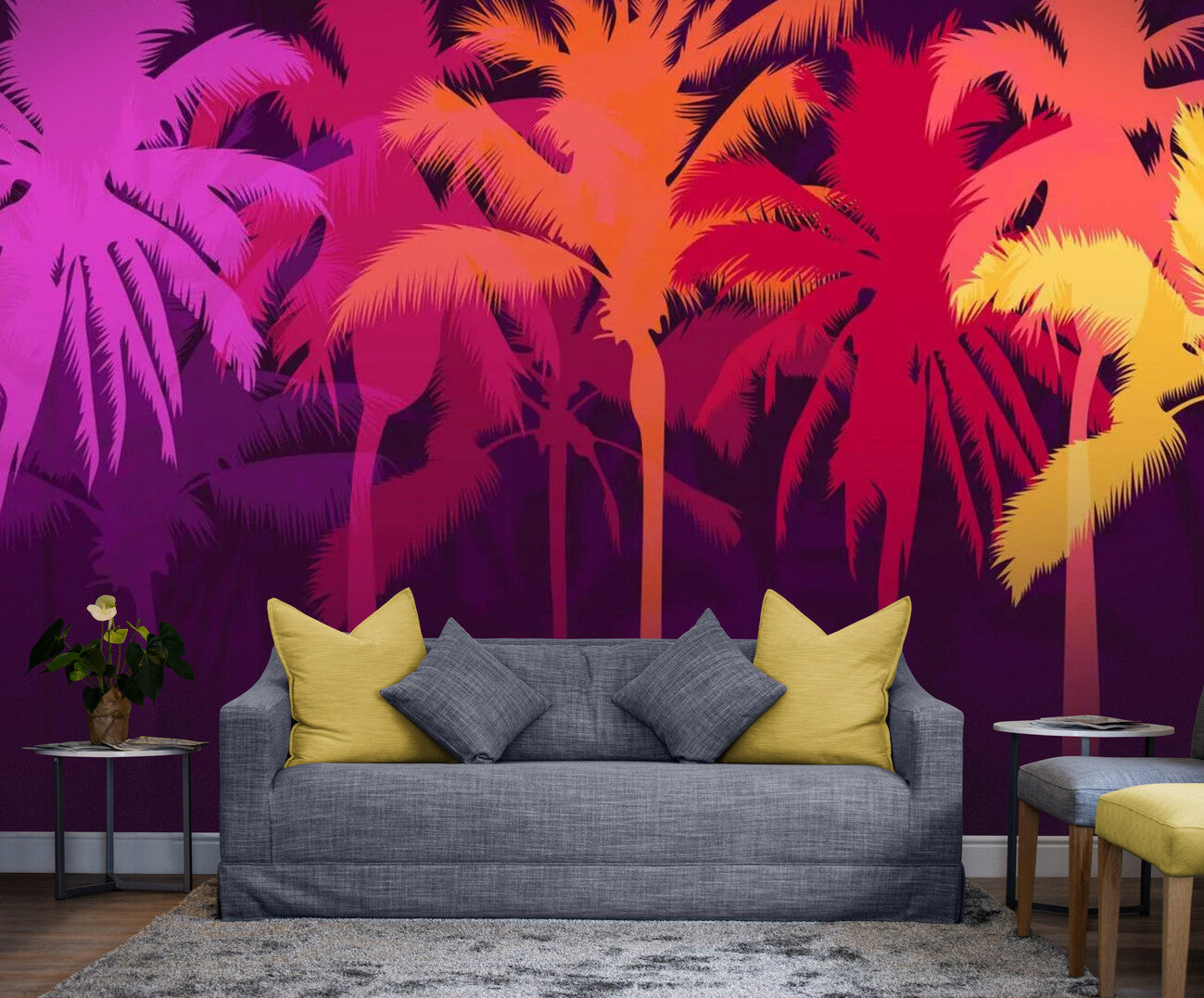 Tropical Wallpaper - Multicolored Palm Trees