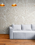 Papier Peint Baroque - Élégance Beige Et Gris