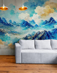 Papier Peint Japonais - Montagnes Et Nuages
