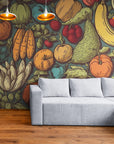 Papier Peint Floral - Fruits Vintage