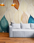 Papier Peint Art & Déco - Feuilles Multicolores