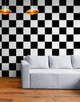 Papier Peint Art & Déco - Damier Noir Et Blanc
