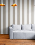Papier Peint Art & Déco - Rayures Marron Et Blanc