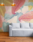 Foliage Wallpaper - Exotic Pastel Leaves
