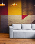 Papier Peint Géométrique - Motif Brique Moderne
