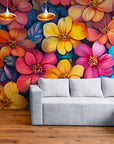 Papier Peint Art & Déco - Fleurs Multicolores