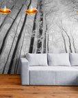 Papier Peint Paysage - Arbres Noir Et Blanc