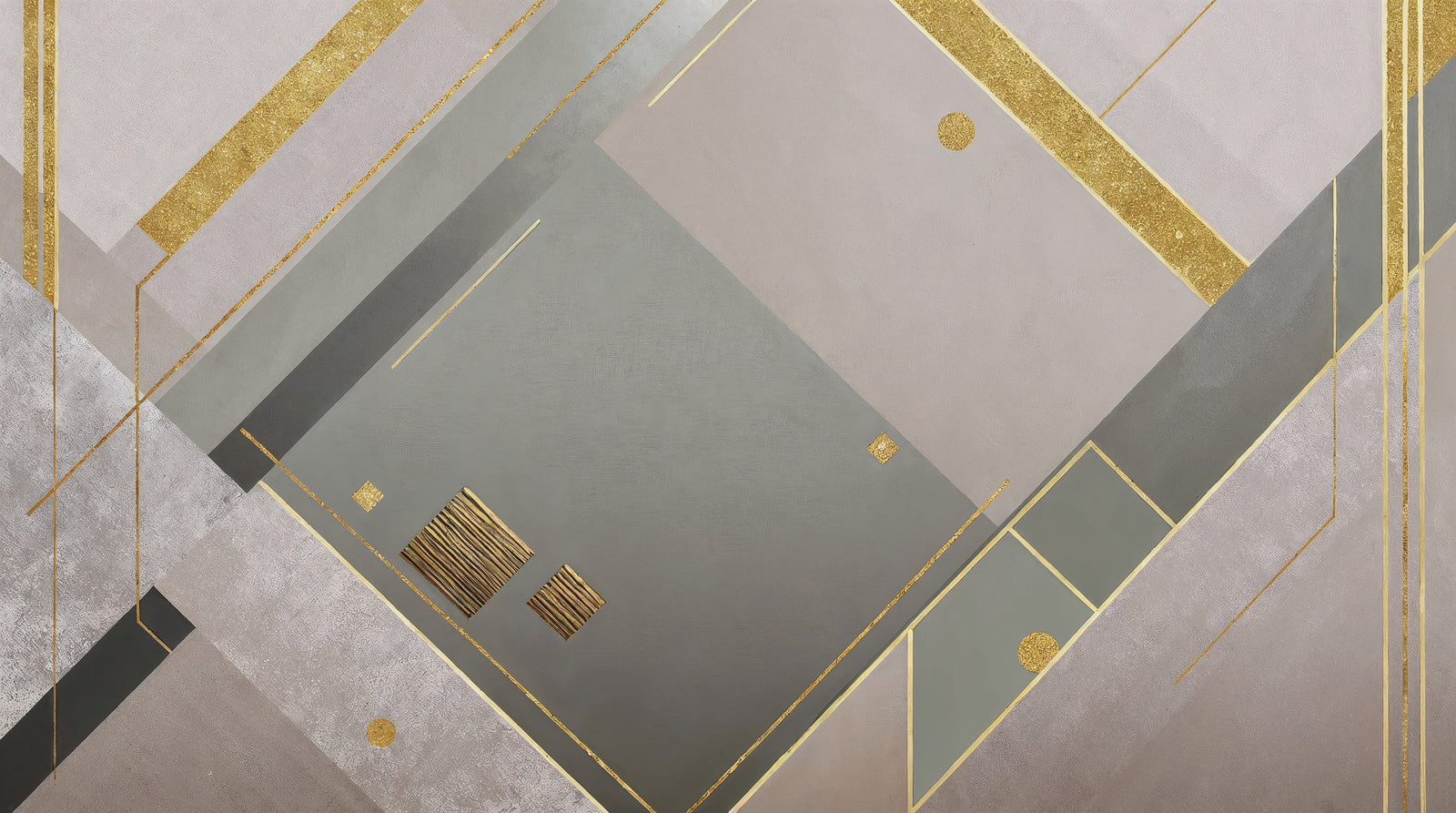 Geometric wallpaper – Art Deco design with elegant gold lines