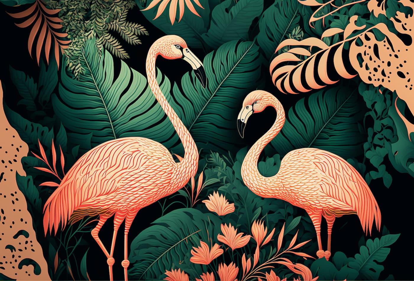 Animal Wallpaper - Tropical Flamingos
