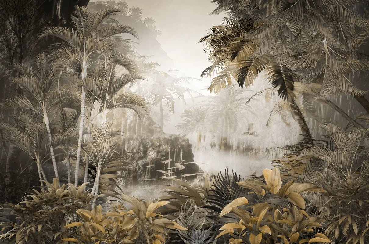 Vintage Wallpaper - Sepia Rainforest