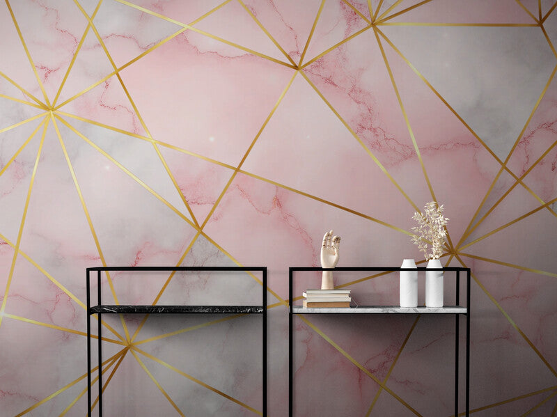Papier Peint Design - Motifs Géométriques En Marbre