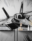 Papier Peint Art & Déco - Avion De Chasse Noir Et Blanc