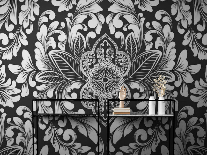 Papier Peint Baroque - Noir Et Blanc
