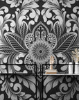 Papier Peint Baroque - Noir Et Blanc