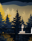 Papier Peint Illustration - Forêt De Sapins Sombre