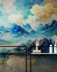 Papier Peint Japonais - Montagnes Et Nuages