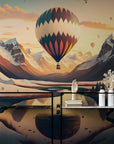 Papier Peint Illustration - Montagnes Et Montgolfières