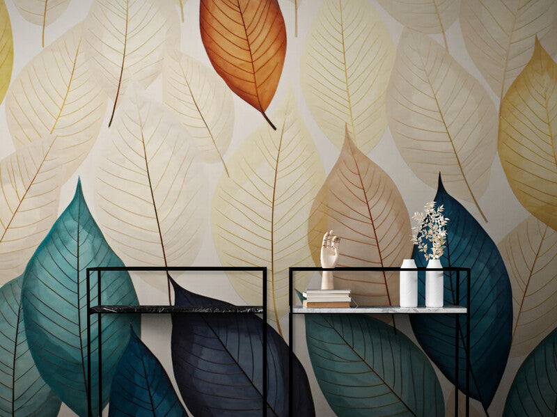 Papier Peint Art & Déco - Feuilles Multicolores