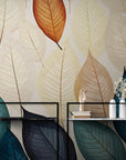 Papier Peint Art & Déco - Feuilles Multicolores