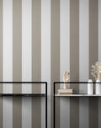 Papier Peint Art & Déco - Rayures Marron Et Blanc