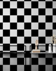 Papier Peint Art & Déco - Damier Noir Et Blanc