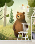 Papier Peint Enfant - Ours Dans La Forêt Mystique