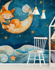 Papier Peint Enfant - Lune Et Animaux Magiques