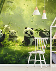 Papier Peint Enfant - Pandas Joueurs