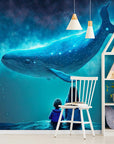 Papier Peint Animaux - Baleine Bleue Et Enfant
