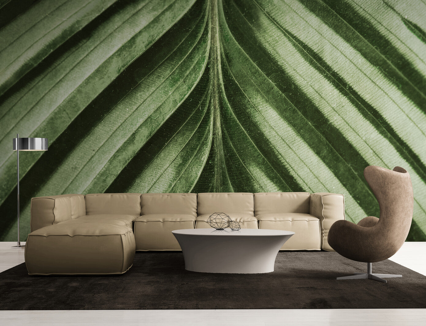 Papier Peint Feuillage - Motif Feuilles Structurées