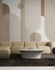 Papier Peint Minimaliste - Arches Marrons