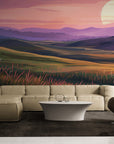 Papier Peint Paysage - Plaine Coucher De Soleil